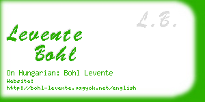 levente bohl business card